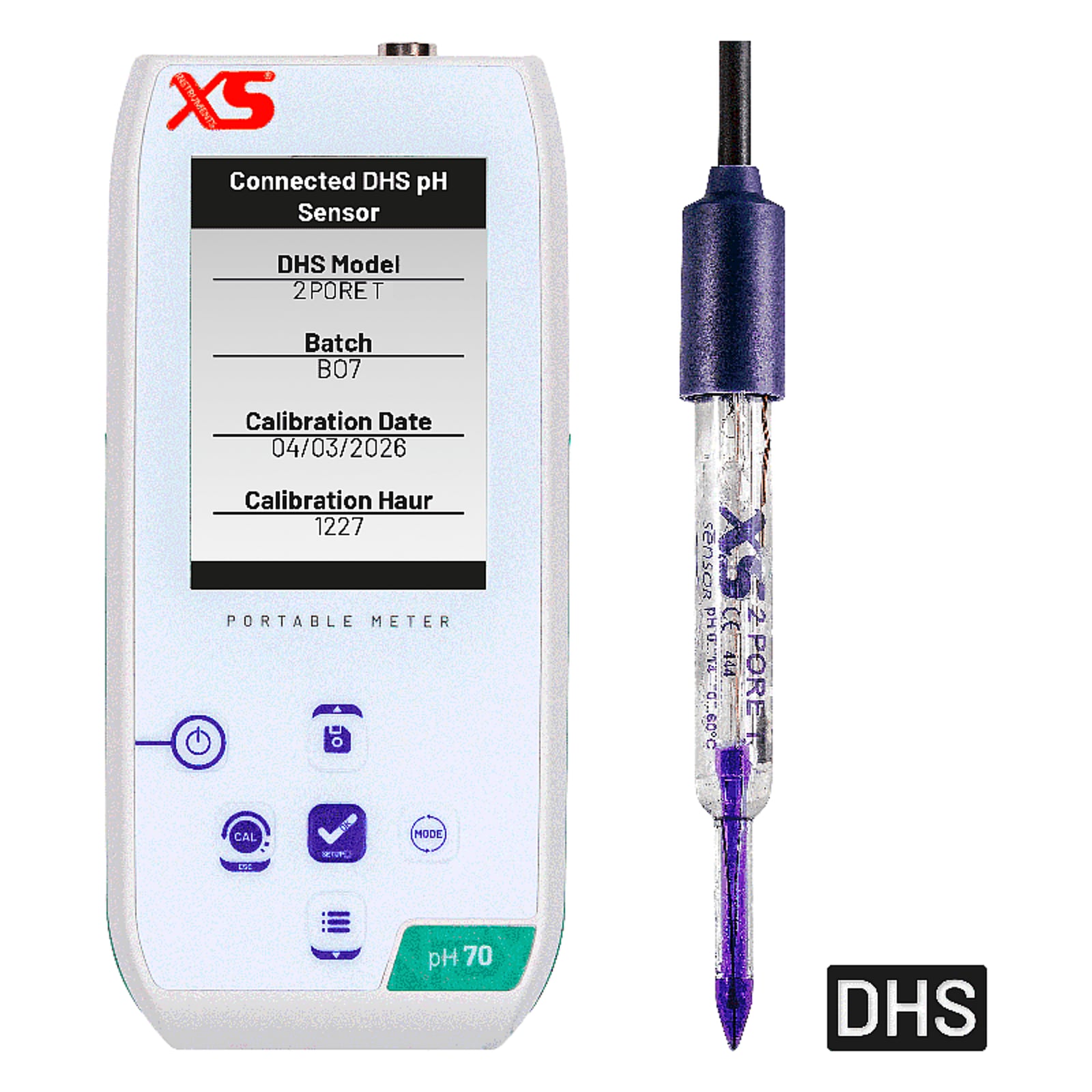 XS pH 70 NEX Food pHmetro portatile - Elettrodo 2 Pore T DHS