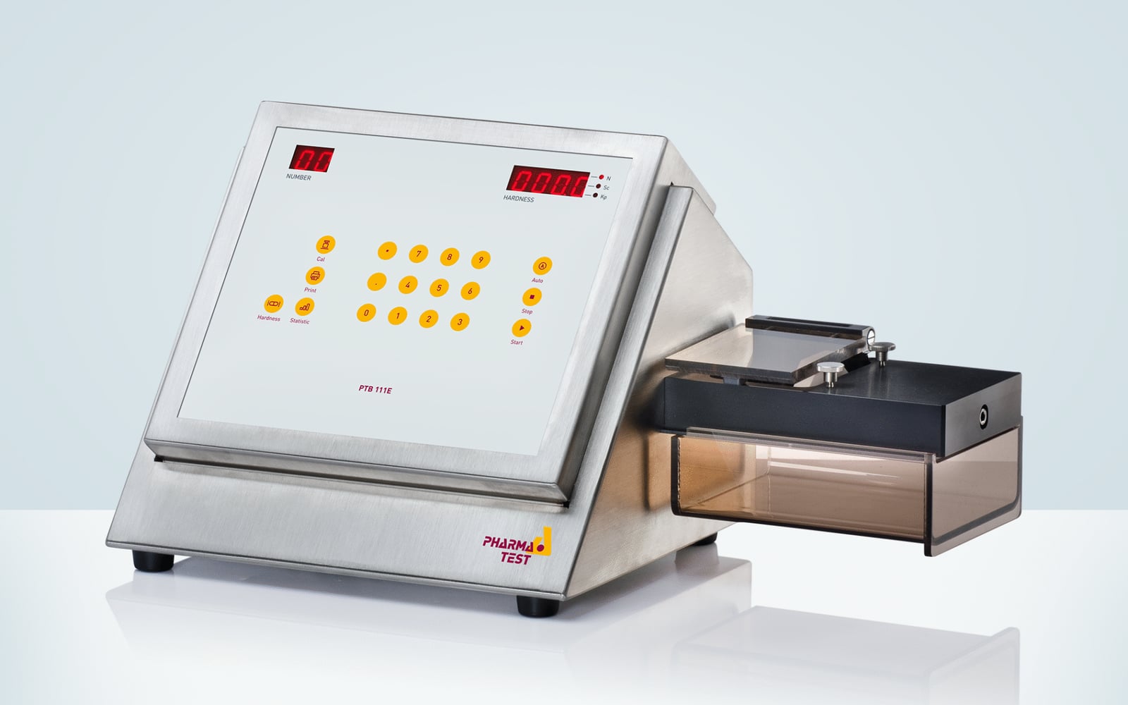 Strumento manuale per il test di durezza delle compresse PTB 111EP con stampante integrata, disponibile in diversi intervalli di durezza